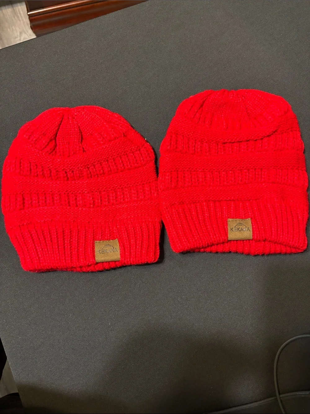 Kids' Red Knit Beanie - Warm Winter Hat